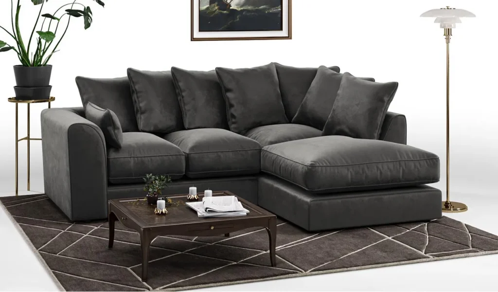 this is the picture of dylan corner sofa in plush velvet