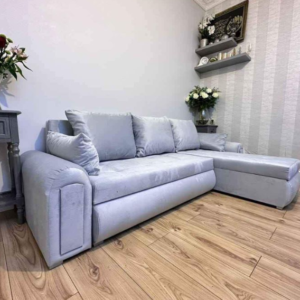 plush velvet berlin sofa bed in grey
