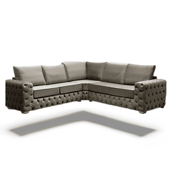 high back ashton corner sofa in mink color