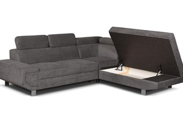 artic sofa bed in grey color with storage